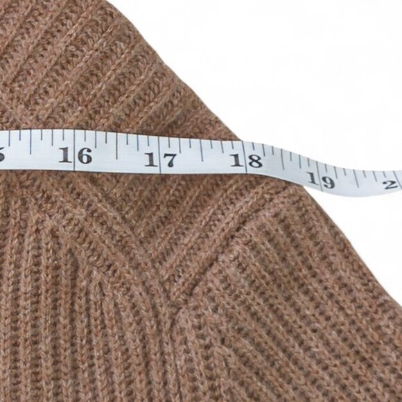 Italic Wool Cashmere Ribbed V-Neck Cardigan – Men's Size Small (Pecan) - Picture 13 of 16